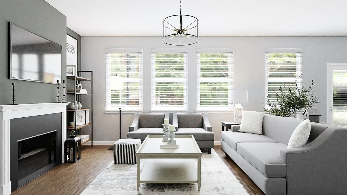 Warm neutral bedroom with layered natural textiles
